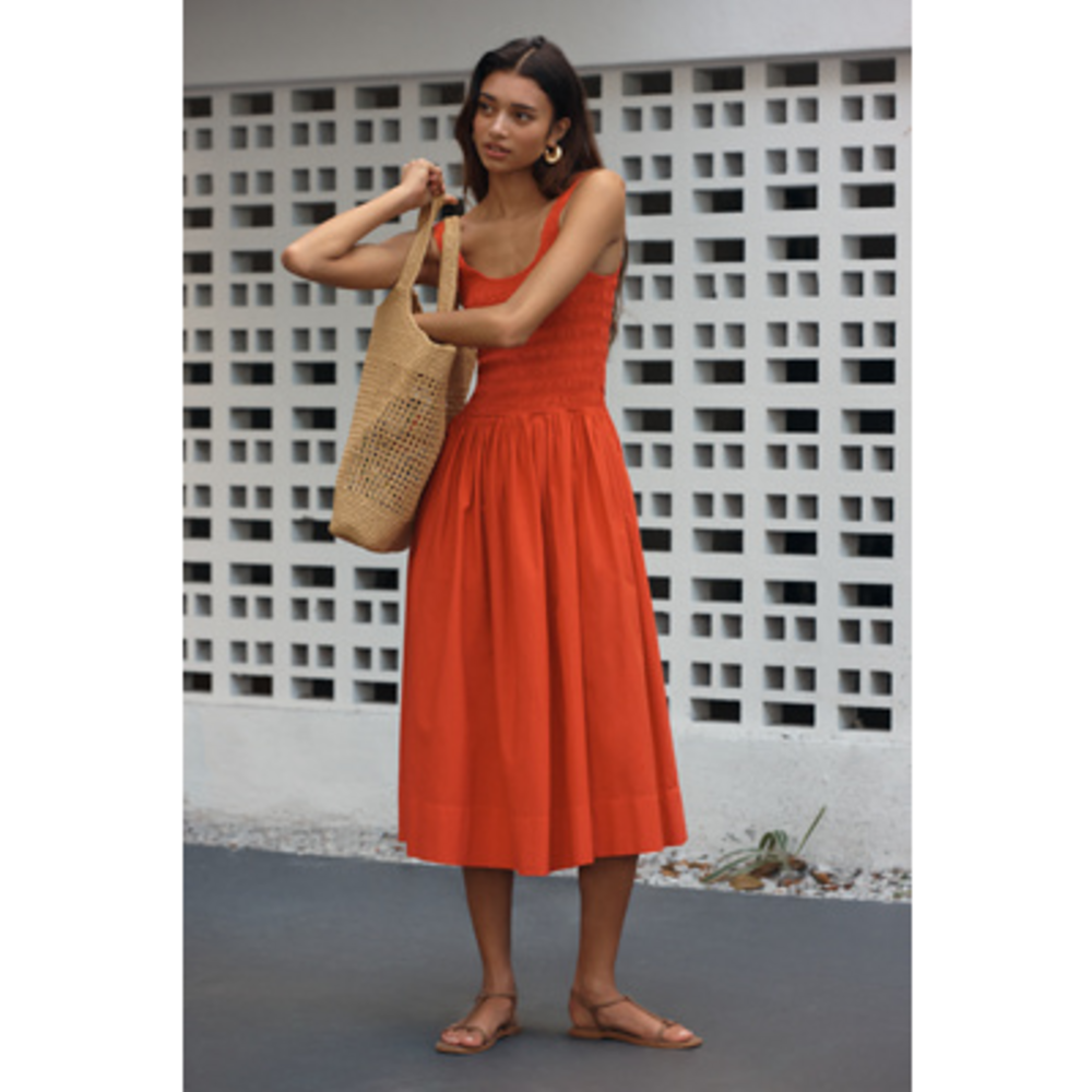 Pistola Alessia Sleeveless Square-Neck Midi Dress in Red - Picture 1 of 2